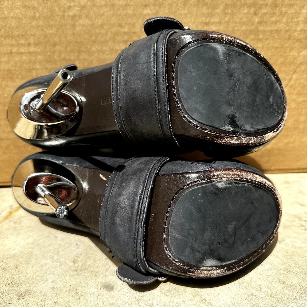 United Nude Heels Ankle Boots Leather Pin Belt Closed Toe Buckle Strap Black 7.5 - Picture 8 of 8